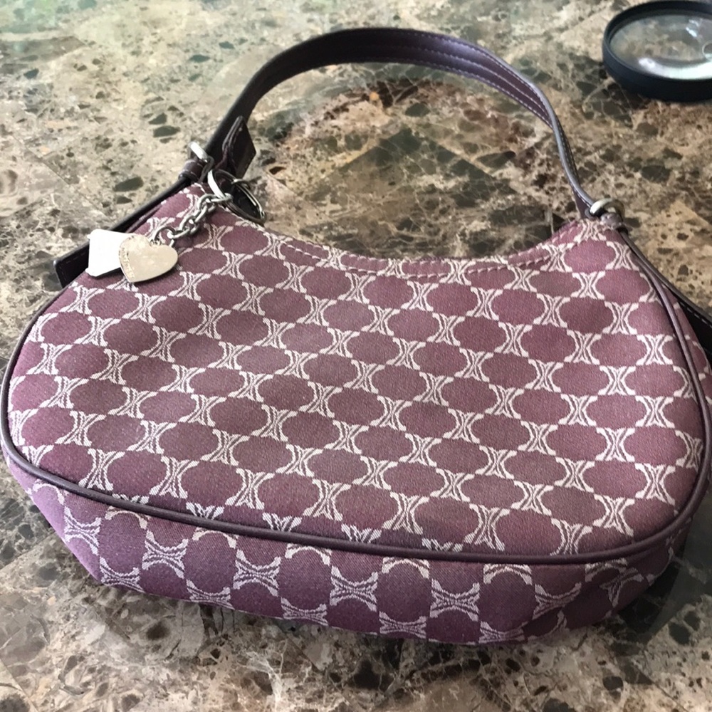Nine West burgundy and tan purse. - Picture 3 of 8